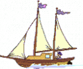 Voir le motif de grille de point de croix en taille relle: bateau,